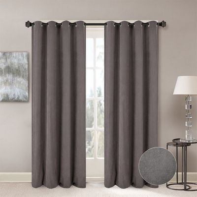 Meadow Set Of 2 Jacquard Curtain 140X300Cm Grey