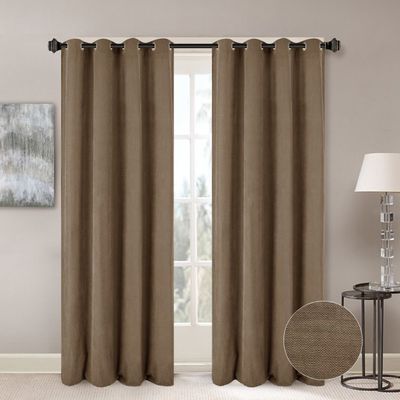 Meadow Set Of 2 Jacquard Curtain 140X300Cm Brown