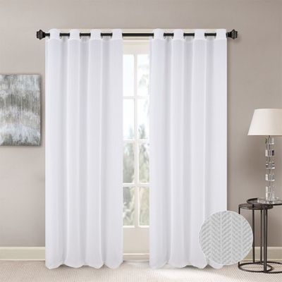 Meadow Set Of 2 Sheer Curtain 140X300Cm White