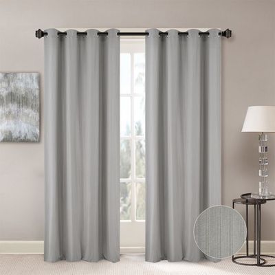 Meadow Set Of 2 Sheer Curtain 140X300Cm Grey