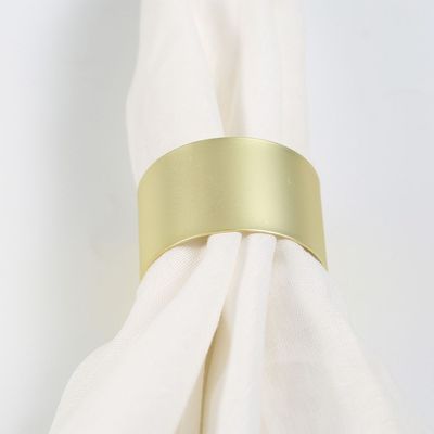 Majestic Set Of 4 Round Metal Napkin Ring Matt Gold 