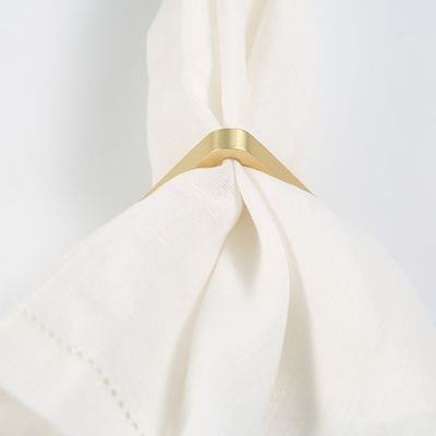 Majestic Set Of 4 Triangle Metal Napkin Ring Matt Gold 