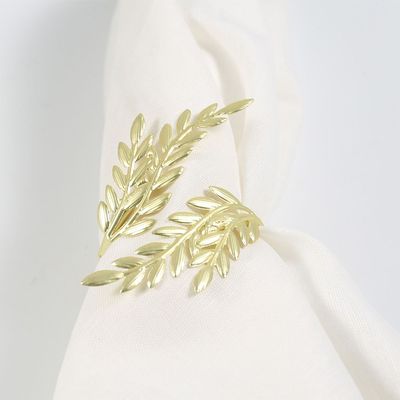 Majestic Set Of 4 Wheat Metal Napkin Ring Matt Gold 