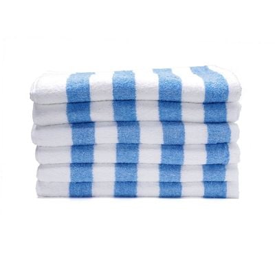 Hometex Bath Towel - 70X140 Cm - Blue And White Stripes 500 Gsm