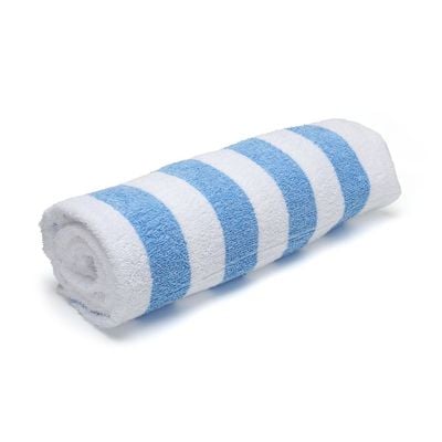 Hometex Bath Towel - 70X140 Cm - Blue And White Stripes 500 Gsm