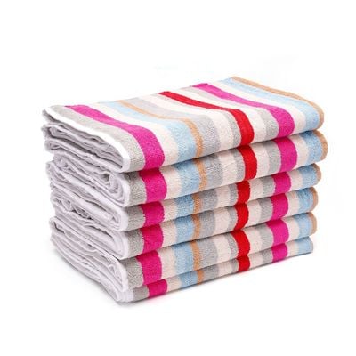 Hometex Bath Towel - 70X140 Cm - Multistripes 500 Gsm