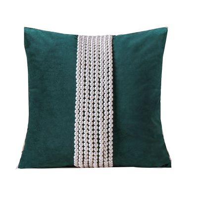 Gleam Handmade Pearls Cushion 45X45Cm Green 