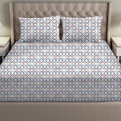 SS25-Albany Super King Bed Fitted Sheet Set 200X200+30 Cm/50X75+15 Cm Maze Multicolor (ANUDH-SBMU-004)