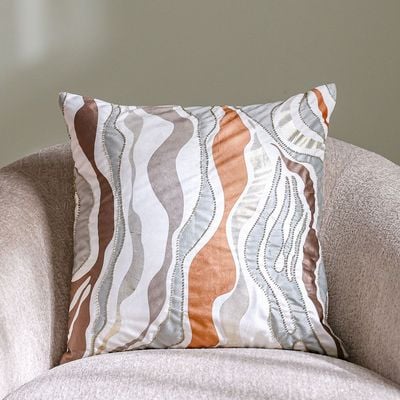 Gleam Oasis Print Velvet Cushion Cover with Foil - Multicolor - 45x45 cm 