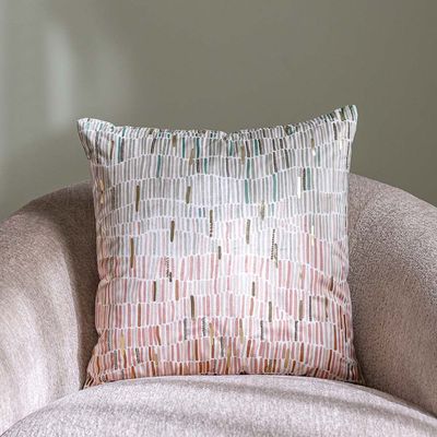 Gleam Oasis Print Velvet Cushion Cover With Foil Multicolor 45X45Cm 