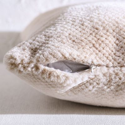 Gleam Solid Texture Cushion Cover - White - 45x45 - cm 