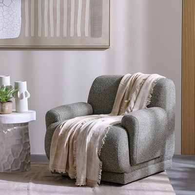 Ss25-Takisha Chunky Knited Throw- 127X152 Cm Beige (Sti-5003)