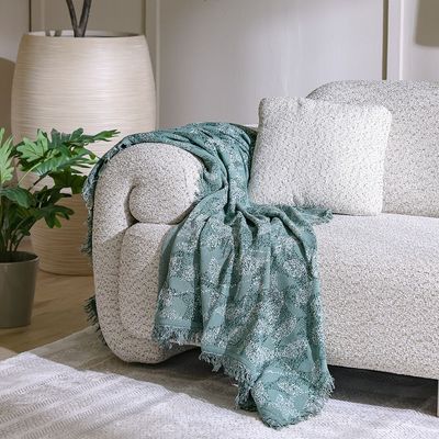 Ss25-Takisha Chunky Knited Throw- 127X152 Cm Green (Sti-5004)