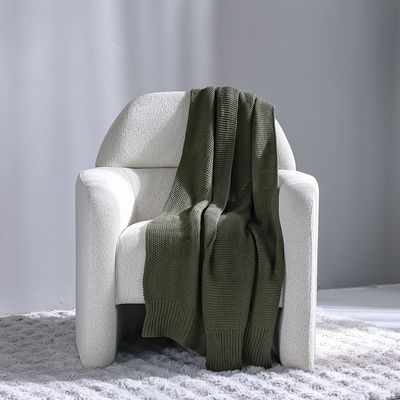 Ss25-Takisha Chunky Knited Throw- 127X152 Cm Green (Sti-5000)