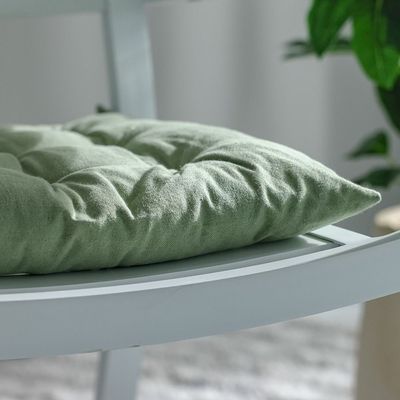 Ss25-Aura Plaid Woven Chair Pad- 40X40 Cm Green (Sti-5009) Ss25-Aura Plaid Woven Chair Pad- 40X40 Cm Green (Sti-5009)