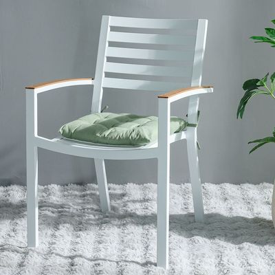 Ss25-Aura Plaid Woven Chair Pad- 40X40 Cm Green (Sti-5009)