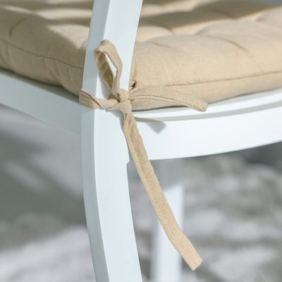 Ss25-Aura Plaid Woven Chair Pad- 40X40 Cm Beige (Sti-5010) Ss25-Aura Plaid Woven Chair Pad- 40X40 Cm Beige (Sti-5010)