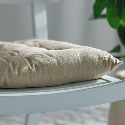 Ss25-Aura Plaid Woven Chair Pad- 40X40 Cm Beige (Sti-5010) Ss25-Aura Plaid Woven Chair Pad- 40X40 Cm Beige (Sti-5010)