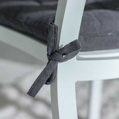 Ss25-Aura Plaid Woven Chair Pad- 40X40 Cm Grey (Sti-5011) Ss25-Aura Plaid Woven Chair Pad- 40X40 Cm Grey (Sti-5011)