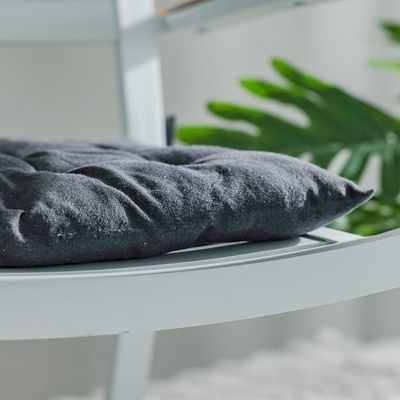 Ss25-Aura Plaid Woven Chair Pad- 40X40 Cm Grey (Sti-5011) Ss25-Aura Plaid Woven Chair Pad- 40X40 Cm Grey (Sti-5011)