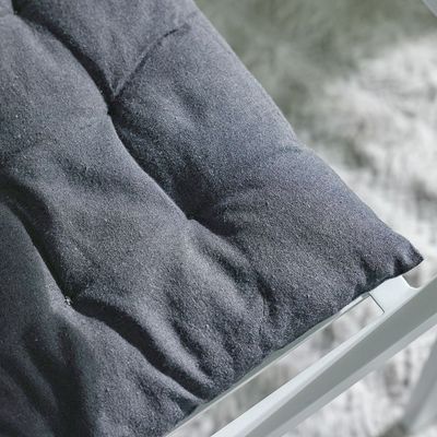 Ss25-Aura Plaid Woven Chair Pad- 40X40 Cm Grey (Sti-5011) Ss25-Aura Plaid Woven Chair Pad- 40X40 Cm Grey (Sti-5011)