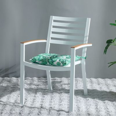 Ss25-Aura Printed Chair Pad- 40X40 Cm Green (Sti-5012)