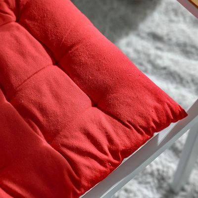 Ss25-Aura Solid Chair Pad- 40X40 Cm Red (Sti-5013) Ss25-Aura Solid Chair Pad- 40X40 Cm Red (Sti-5013)