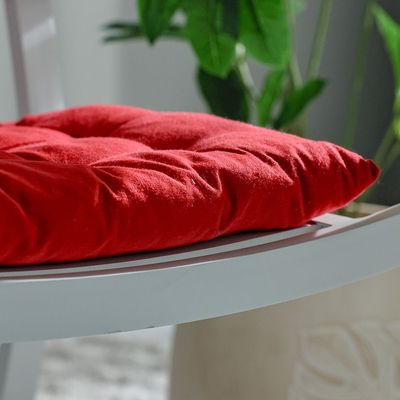 Ss25-Aura Solid Chair Pad- 40X40 Cm Red (Sti-5013) Ss25-Aura Solid Chair Pad- 40X40 Cm Red (Sti-5013)