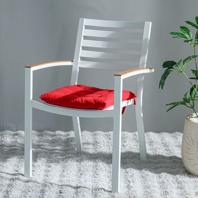 Ss25-Aura Solid Chair Pad- 40X40 Cm Red (Sti-5013)