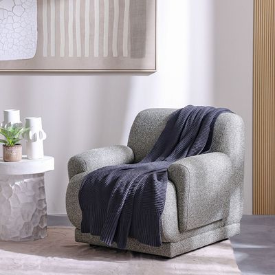 Ss25-Takisha Chunky Knited Throw- 127X152 Cm Charcoal (Sti-5000B)