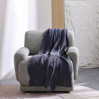 Ss25-Takisha Chunky Knited Throw- 127X152 Cm Charcoal (Sti-5000B)