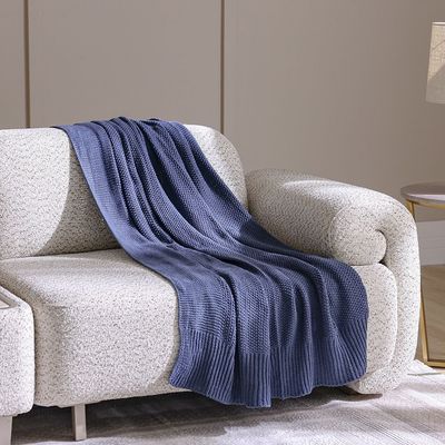 Ss25-Takisha Chunky Knited Throw- 127X152 Cm Indigo (Sti-5000C)