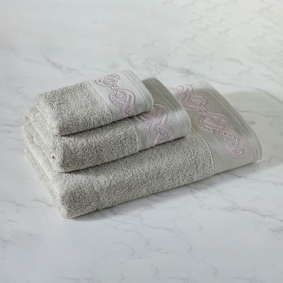 Ss25-Eleganza Diana 3Pcs Towel Set 30X5Cm,50X90Cm,70X140Cm Beige