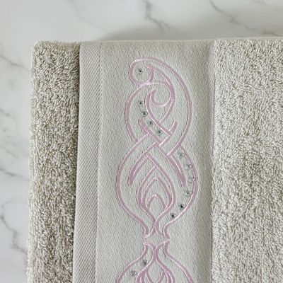 طقم مناشف إليغانزا ديانا 3 قطع 30×50 سم، 50×90 سم، 70×140 سم بيج