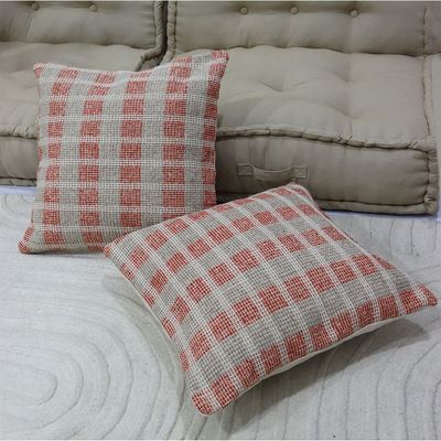 Ss25-Gleam Hand Woven Cushion 50X50Cm Rust/Beige (Fi-2162)