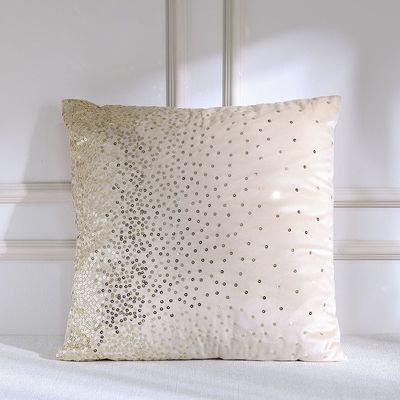 Gleam Embroidered Cushion Cover - Beige/Gold - 45x45 cm