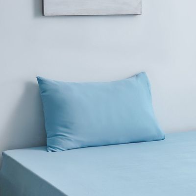 SS25-Arctic Cool 2Pcs Single Fitted Sheet Set Blue 120X200+30 Cm