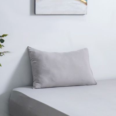 SS25-Arctic Cool 2Pcs Single Fitted Sheet Set Grey 120X200+30 Cm