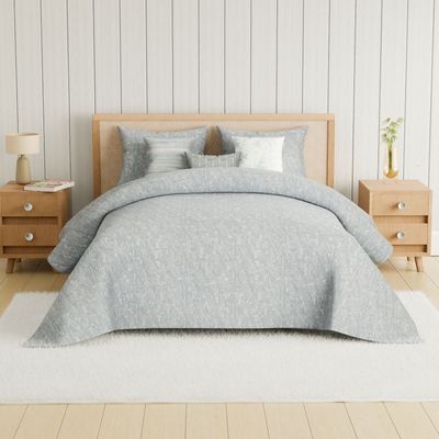 Aw25 Oxford Reverie Dj9884 Jacquard King Comforter S/7 - 240X260 - Pearl Blue 7Pcs