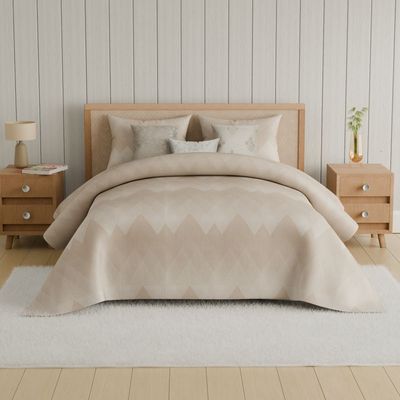 Aw25 Oxford Reverie Dj8698 Jacquard Super King Comforter S/7 - 260X260 - Beige 7Pcs