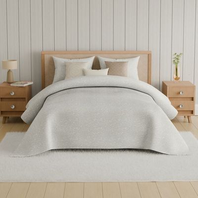 Aw25 Oxford Reverie Dj10345 Jacquard Super King Comforter S/7 - 260X260 - Ivory 7Pcs