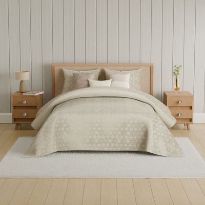 Aw25 Oxford Reverie Dj9337 Jacquard King Comforter S/7 - 240X260 -  Blush Pink 7Pcs