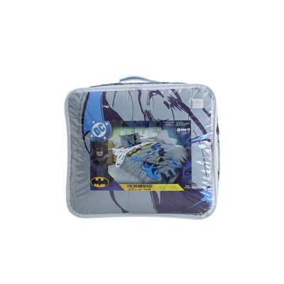 Batman Micro Printed 3-Pc Comforter Set With Fitted Sheet & Pillow Case-160x220 cm