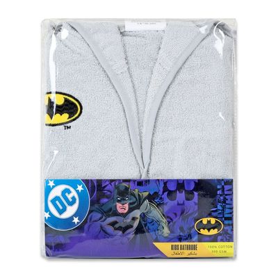 Batman Cotton Bathrobe W/Hood-Grey Batman Cotton Bathrobe W/Hood-Grey