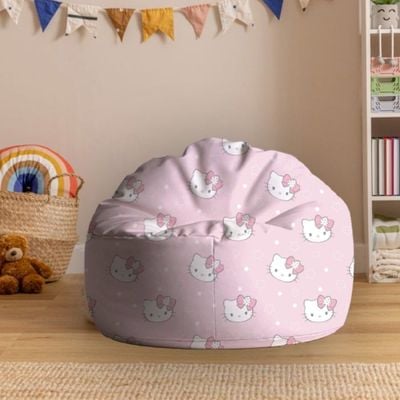 Hello Kitty Poly Cotton Duck Printed Bean Bag-50x80 cm