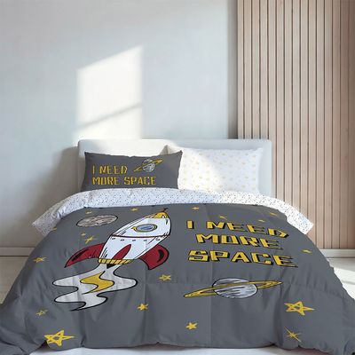 Dreamz Space Digital Printed 4-Piece Micro Comforter Set 130x220 cm