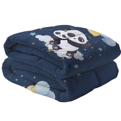 Dreamz Panda Digital Printed 4-Piece Micro Comforter Set 130x220 cm