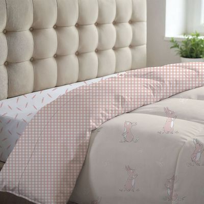 Dreamz Bunny Digital Printed 4-Piece Micro Comforter Set 130x220 cm