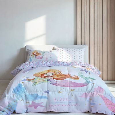 Dreamz Mermaid Digital Printed 4-Piece Micro Comforter Set 160x220 cm Dreamz Mermaid Digital Printed 4-Piece Micro Comforter Set 160x220 cm