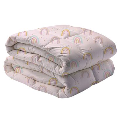 Dreamz Rainbow Digital Printed 4-Piece Micro Comforter Set 160x220 cm